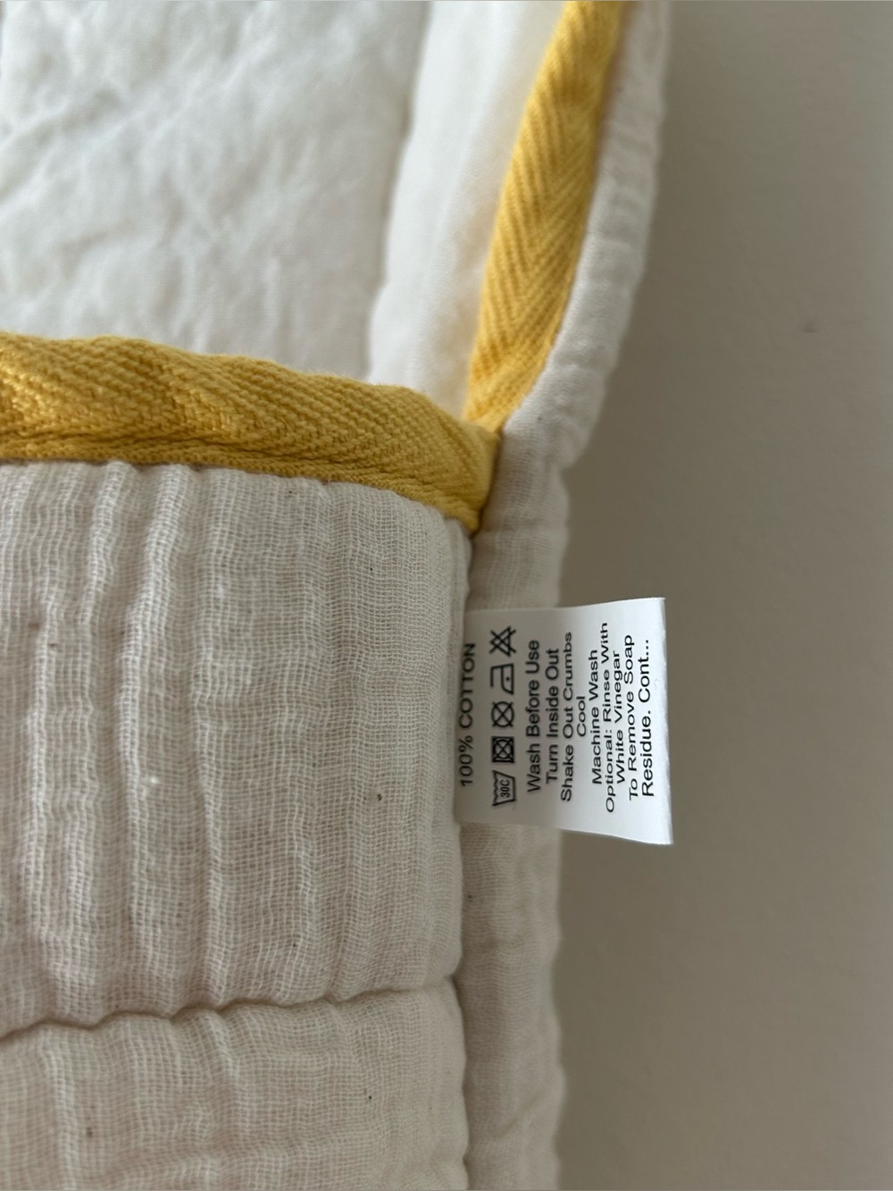 The Swag Large Reusable Produce 100% Cotton Storage Bag Yellow Cream - Picture 10 of 12